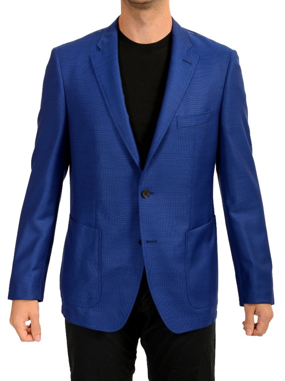 Hugo Boss Men's "T-Jake" Blue 100% Wool Sport Coat Blazer US 46R IT 56R